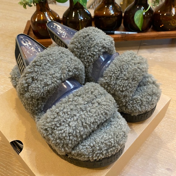 UGG oh Fluffita sandals shoes fluffy sterling slingback burnt olive - Picture 4 of 15